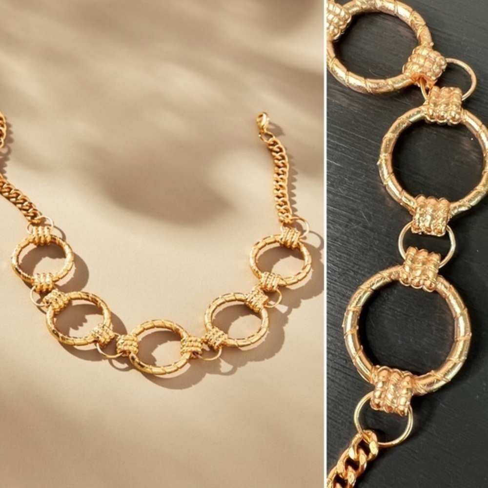 Anthropologie Muza Corda Necklace, 24k gold NWT